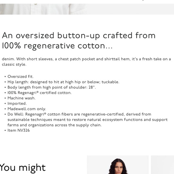 Madewell Women’s Denim Short-Sleeve Shirt In Pure White S - Picture 15 of 15